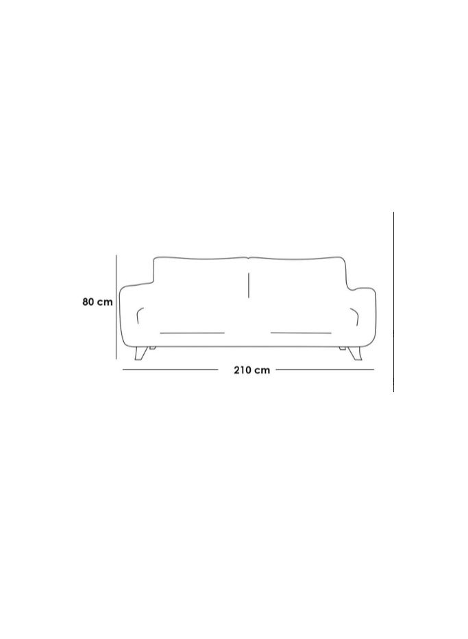Malazhouse Natural Natural Wood and Linen Fabric 3 Seater Sofa - Off White - Image 2
